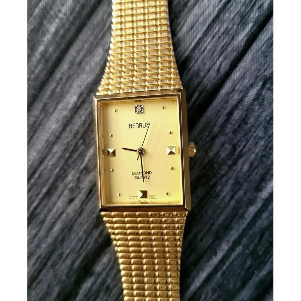 Rare Condition Benrus‎ Diamond Retro Mens Watch New Battery